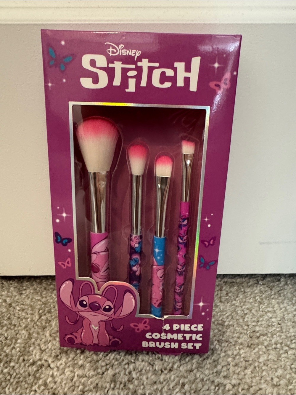 Disney Stitch 4-Piece Brush Set - Pink & Blue